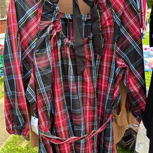 Draper James Red and Black Bow Back Dress